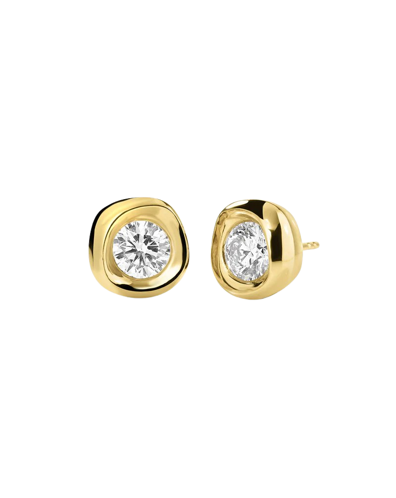Organic Bezel Lab Diamond Studs