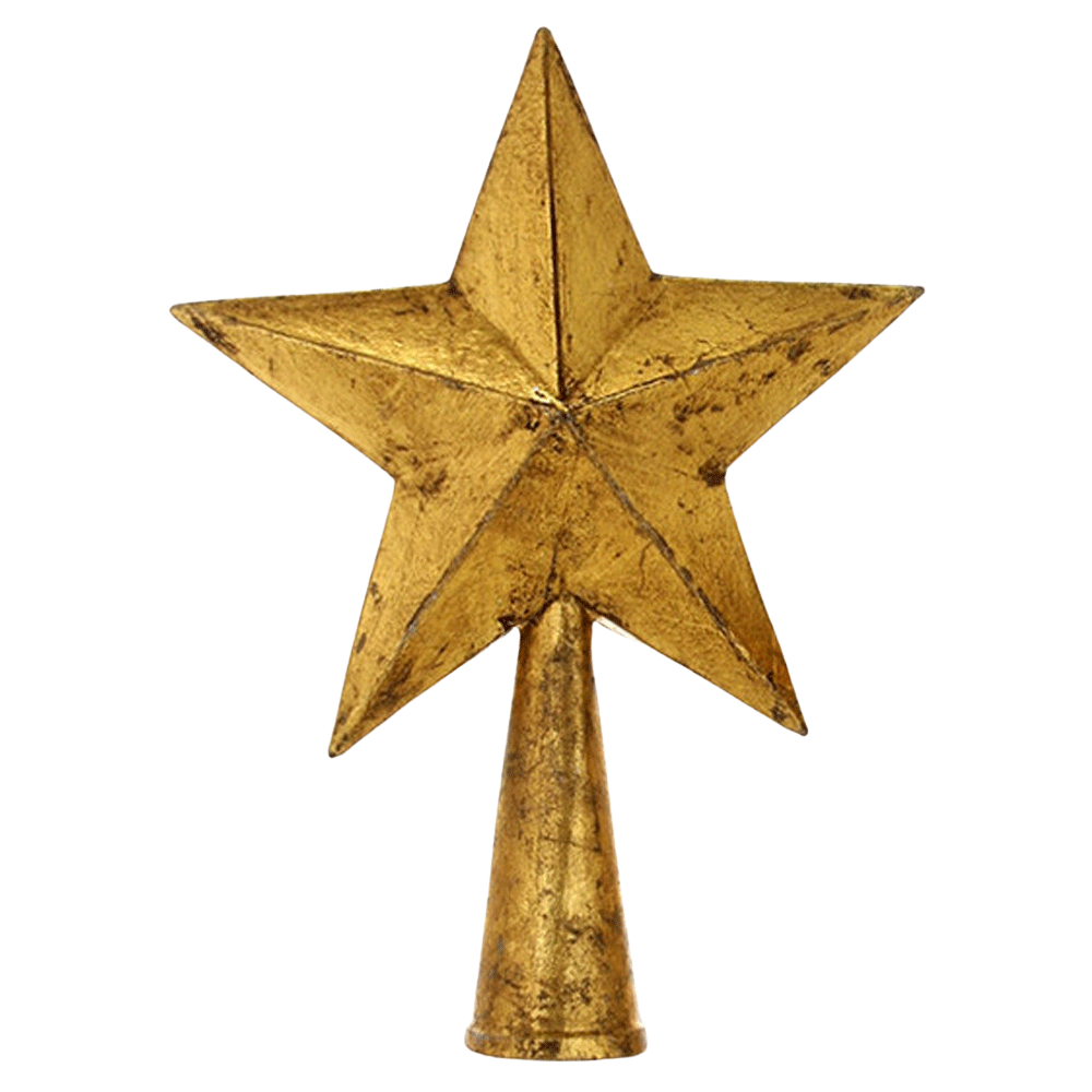 Medium 5 Point Star Tree Topper in Antique Gold