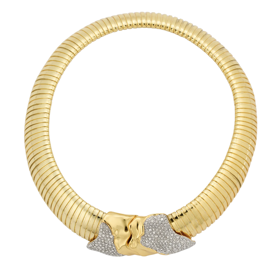 Alexis Bittar Solanales Gold Tubogas Collar Necklace