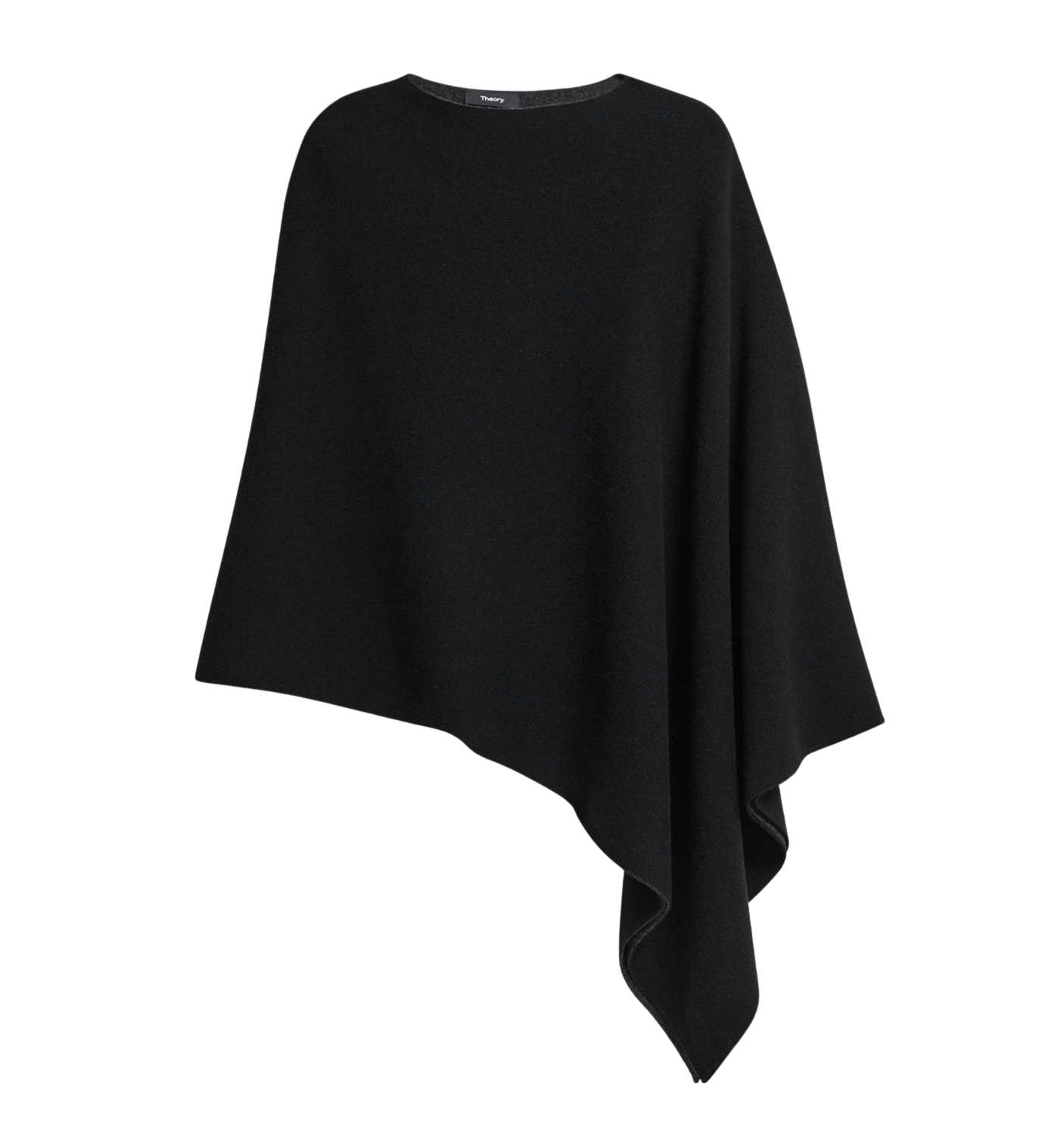 Reversible Draped Poncho in Felted Wool-Cashmere