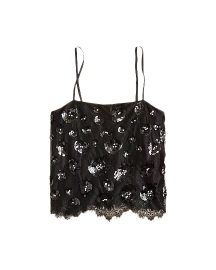 Lace-trim camisole with embellishments