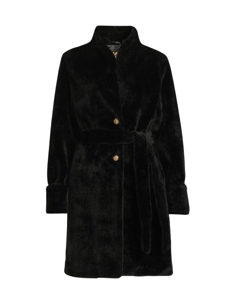 Faux Mink Wrap Coat