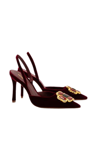 Chrissy Pump In Wine Velvet
