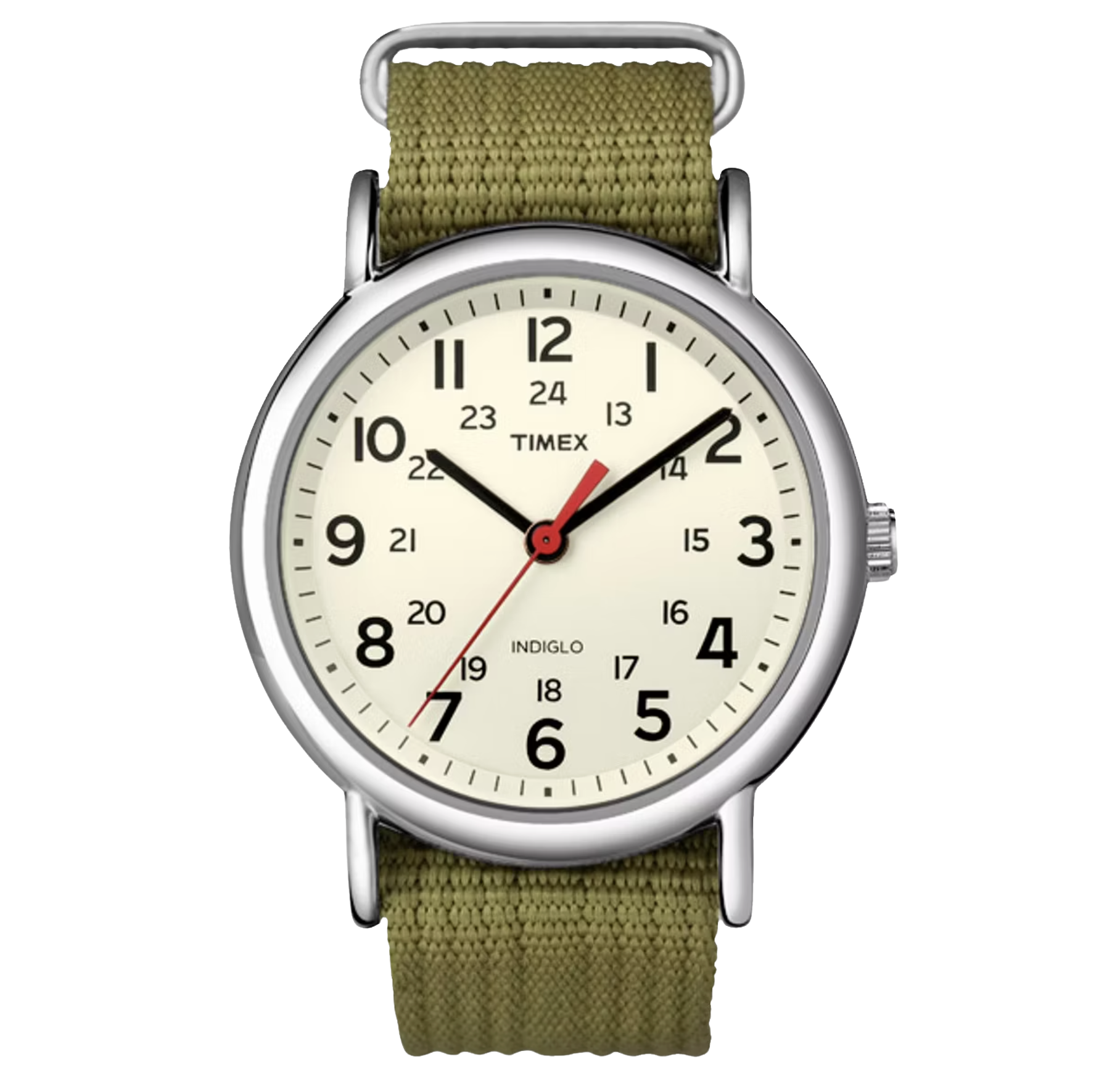 Timex Weekender Slip Thru Nylon Strap Watch - Green T2N651JT