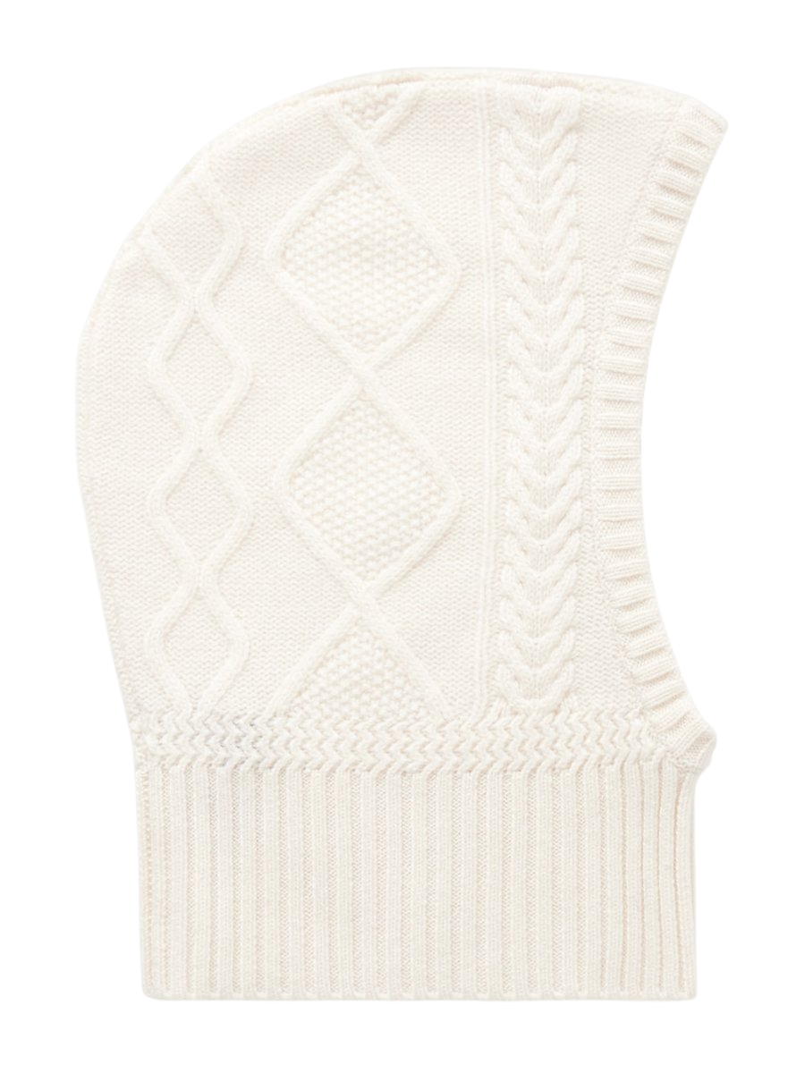 Cable-knit cashmere balaclava