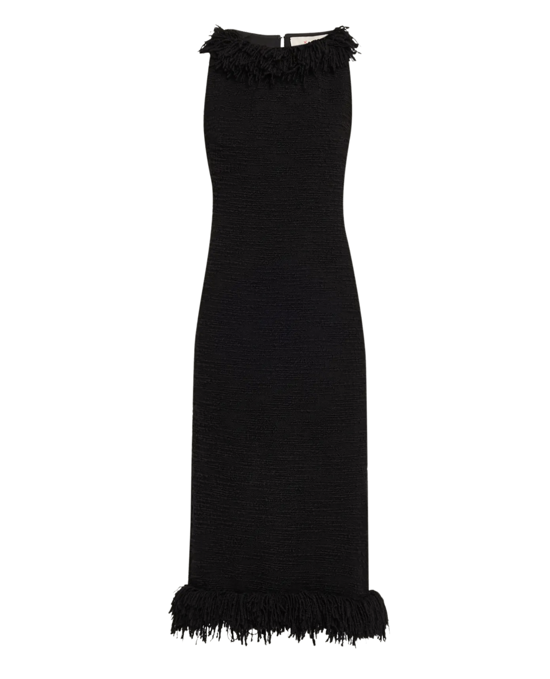Monument Fringed Boucle Midi Dress