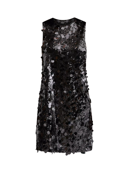 Sequin Satin Bow Back Mini Dress