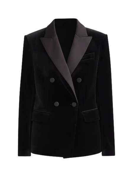 Satin Trim Velvet Tuxedo Blazer