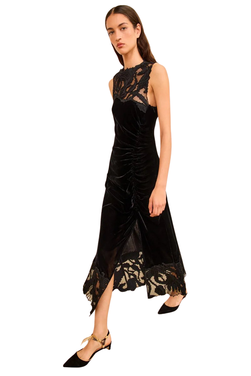 Rosaria Embroidered Ruched Dress