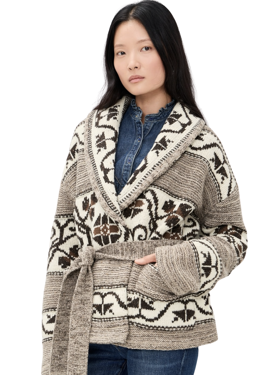 Wool Blend-Long Sleeve-Shawl Collar Cardigan