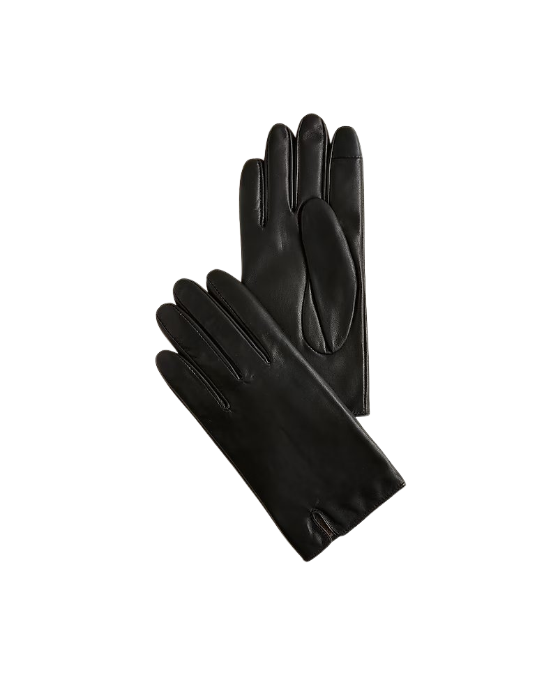 Leather tech-touch gloves
