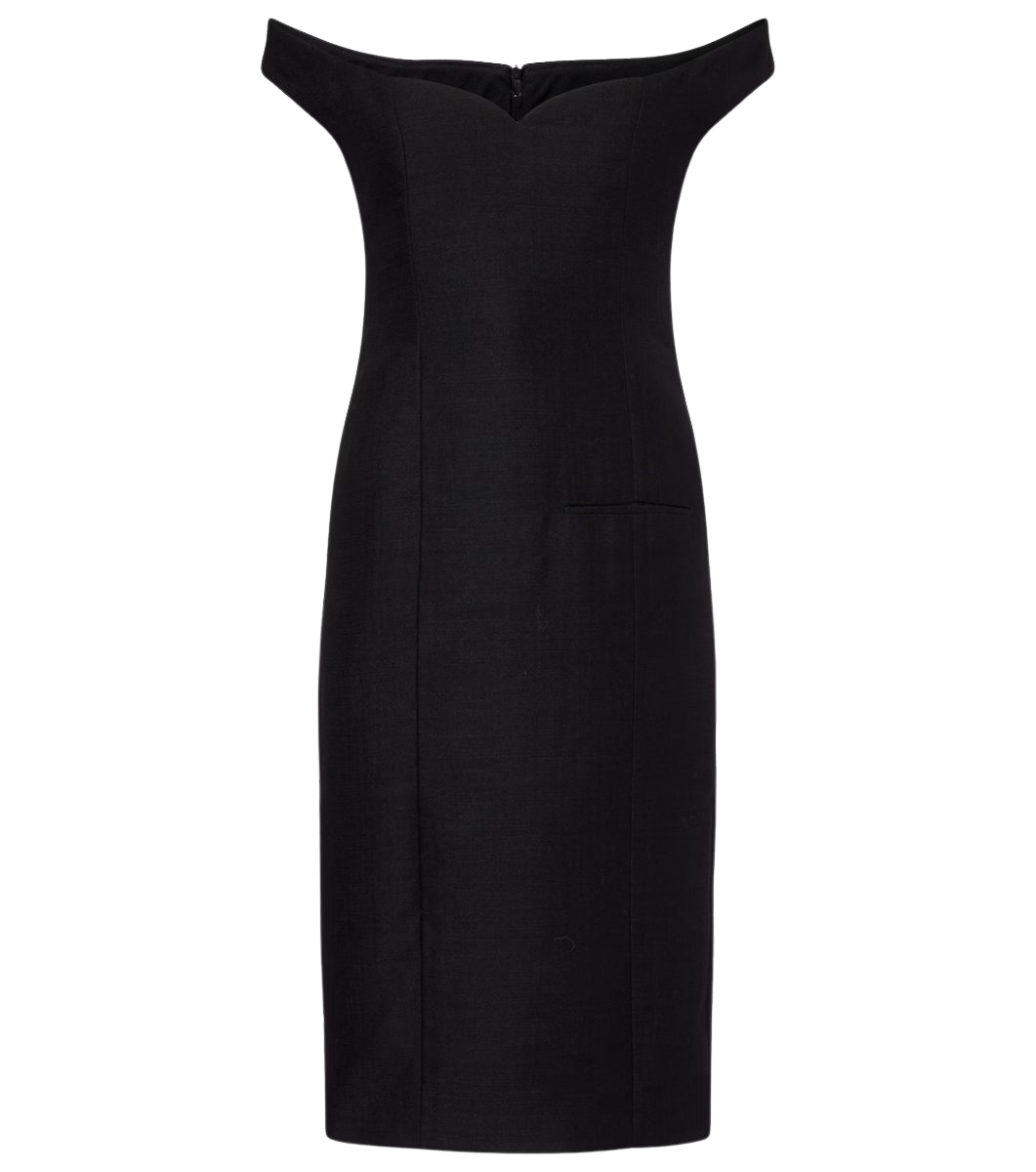 Bonny wool and linen-blend midi dress