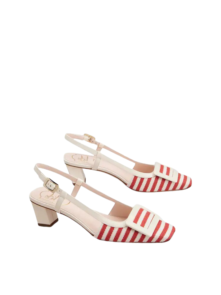 Belle Vivier Slingback Pumps in canvas