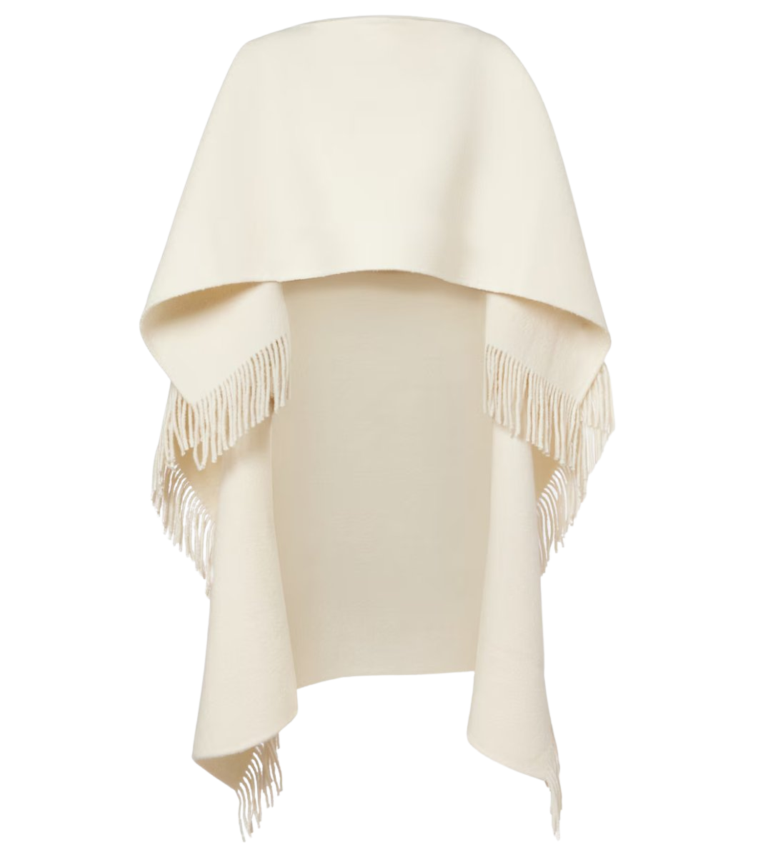 Toteme Fringed wool-blend poncho