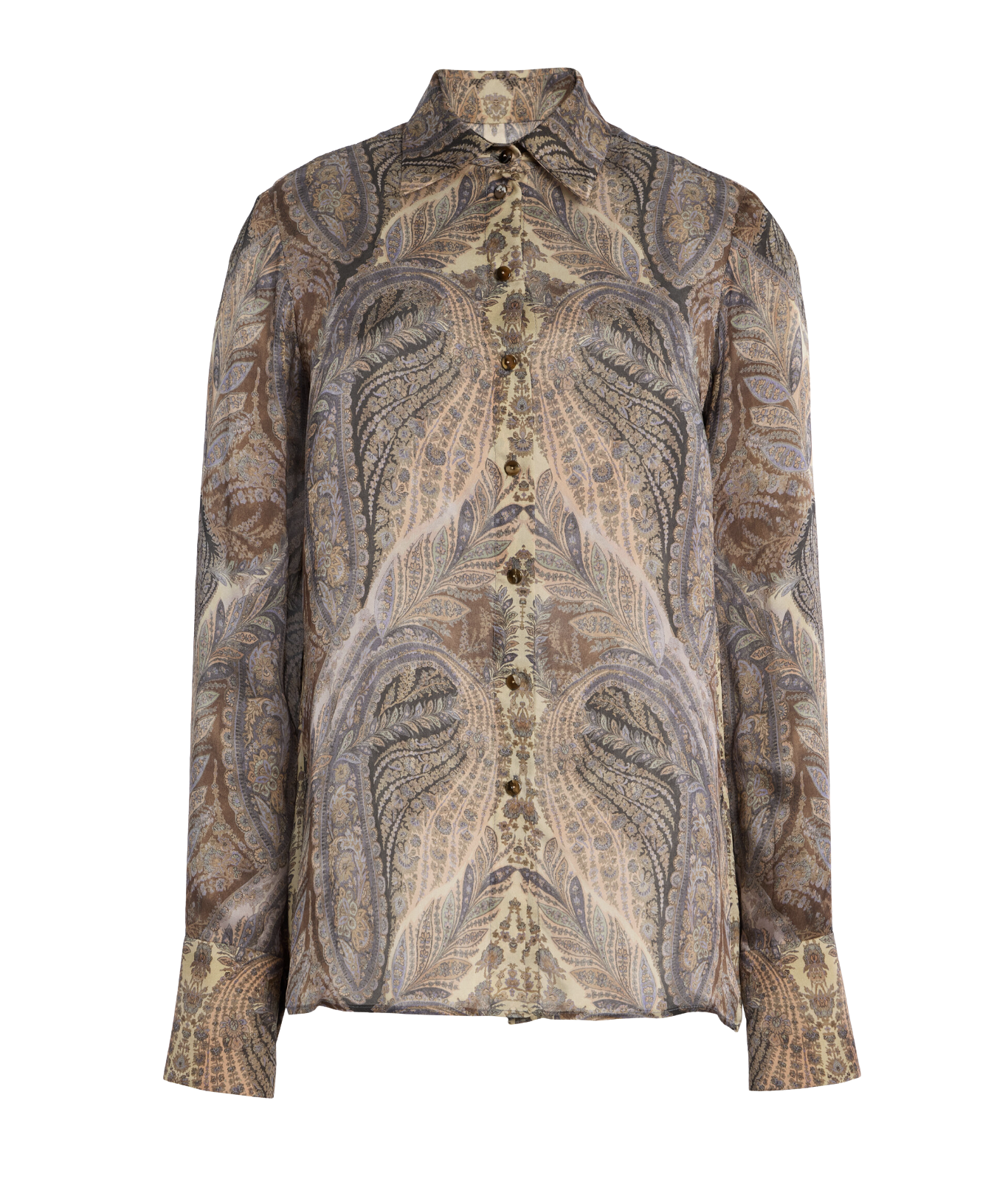 Hypnotic Paisley Silk-Satin Shirt