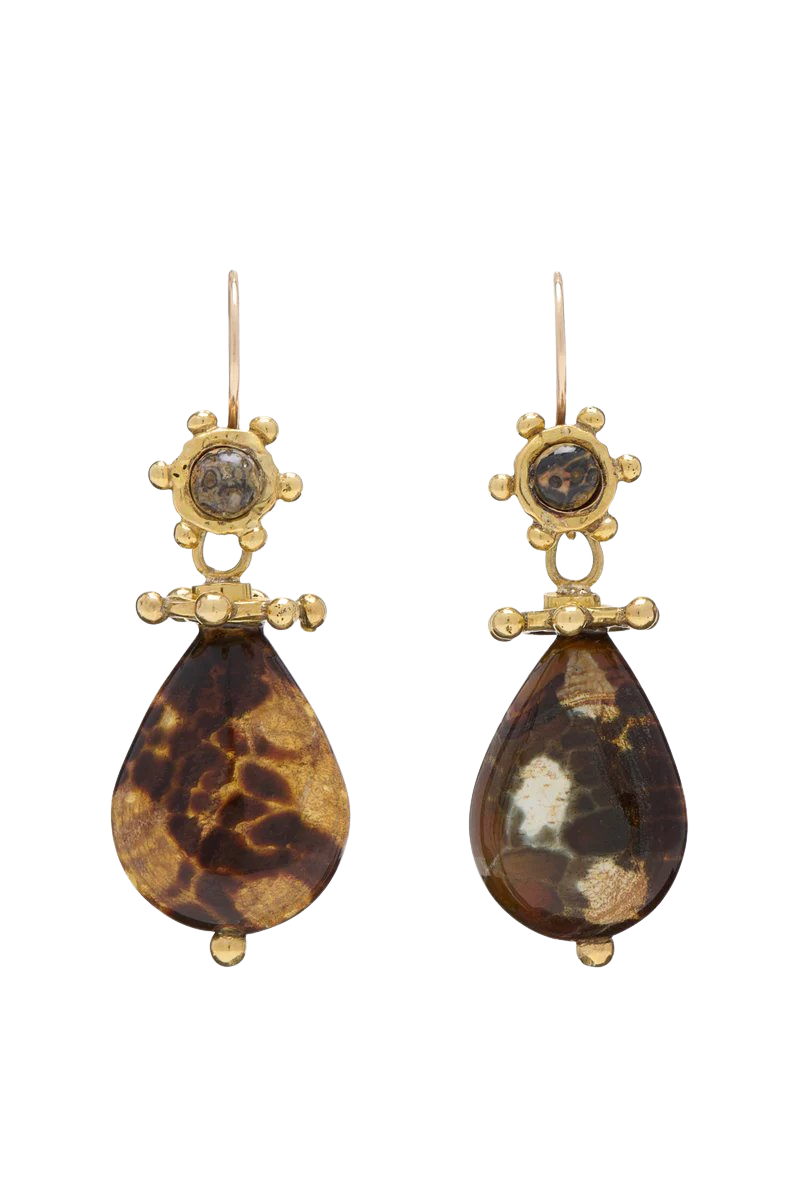 Raelyn Spotted Jasper Double Stone Drop