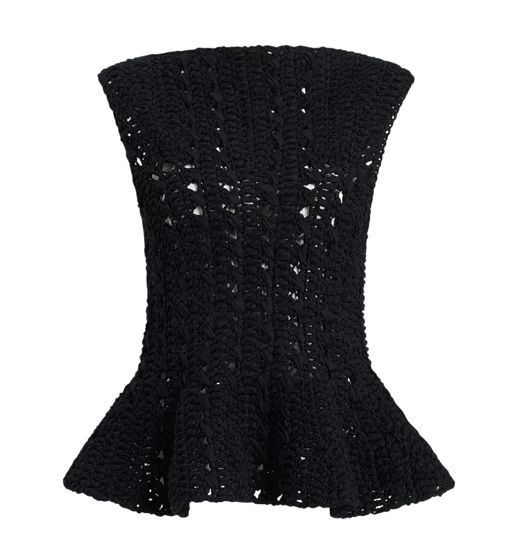 Yuka Crochet Peplum Top