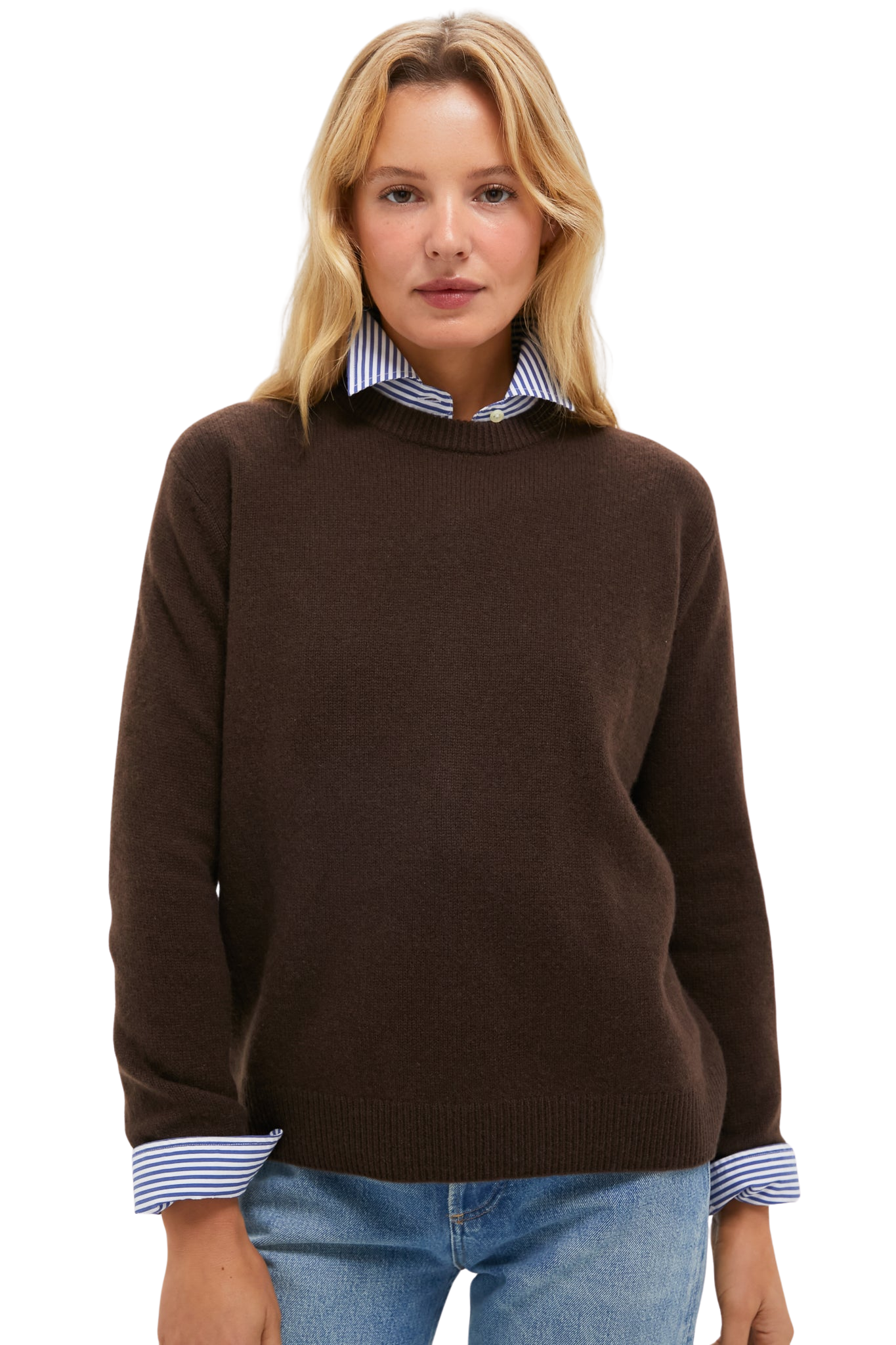 Chocolate Cashmere Bodie Boyfriend Crewneck