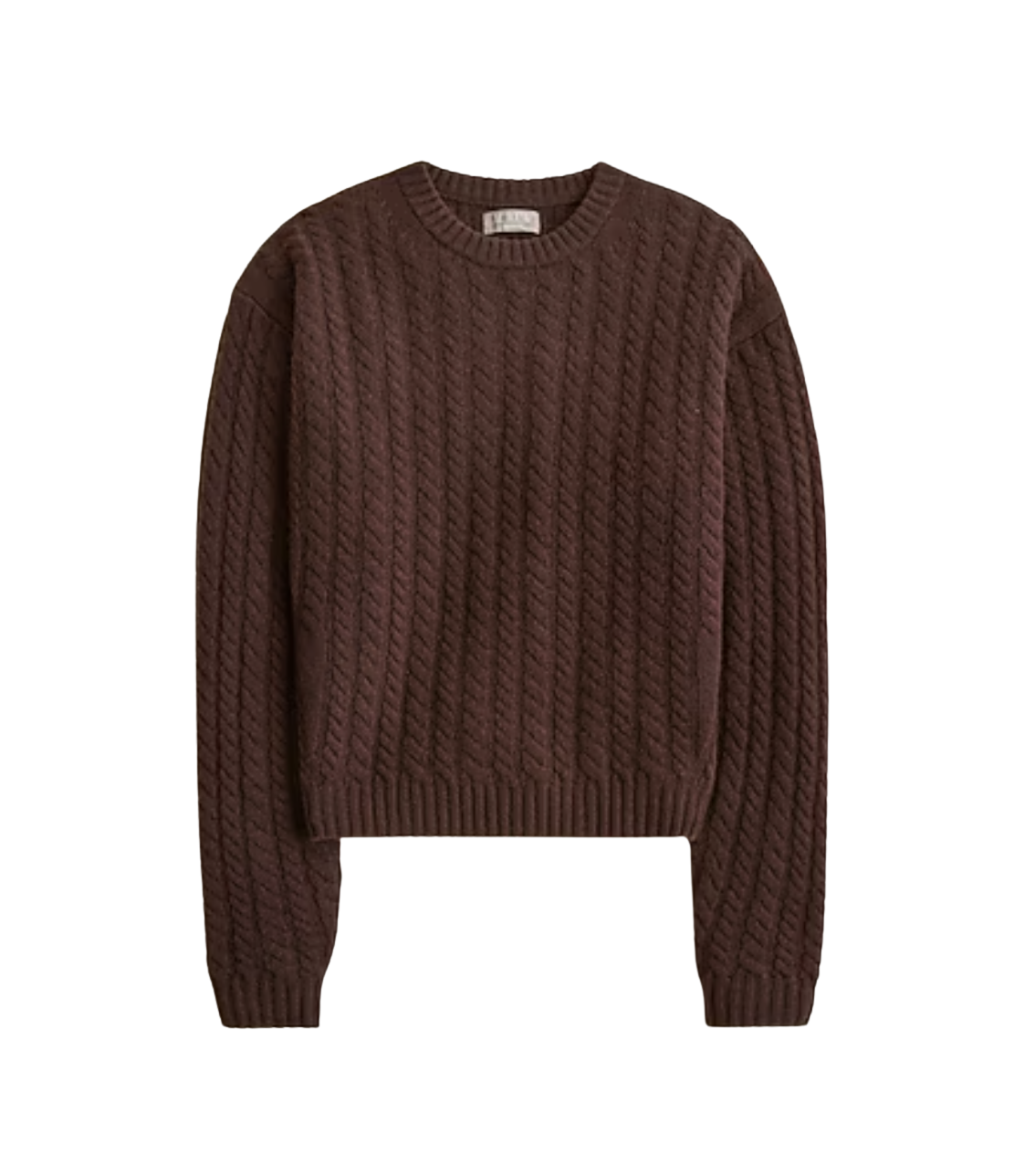 Perfect cashmere cable-knit crewneck sweater in stripe
