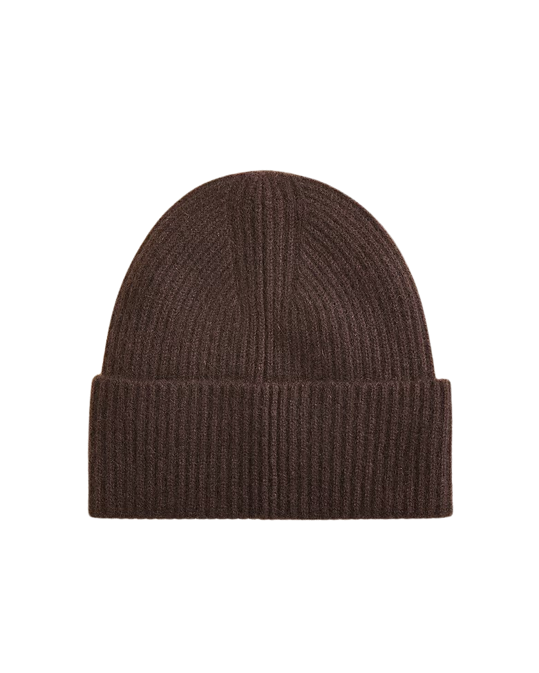 Ribbed cashmere beanie