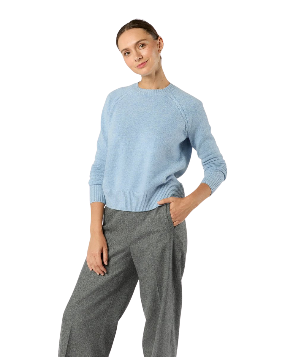 Aria Sweater in Heather Sky Cashmere