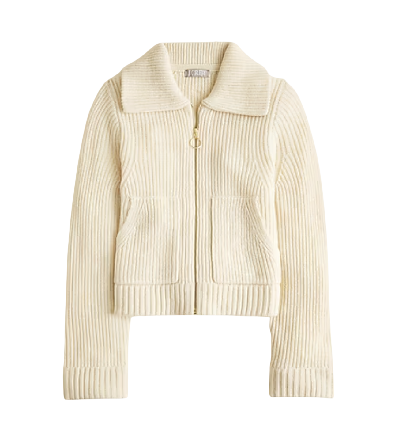 Colorblock collared full-zip sweater in wool