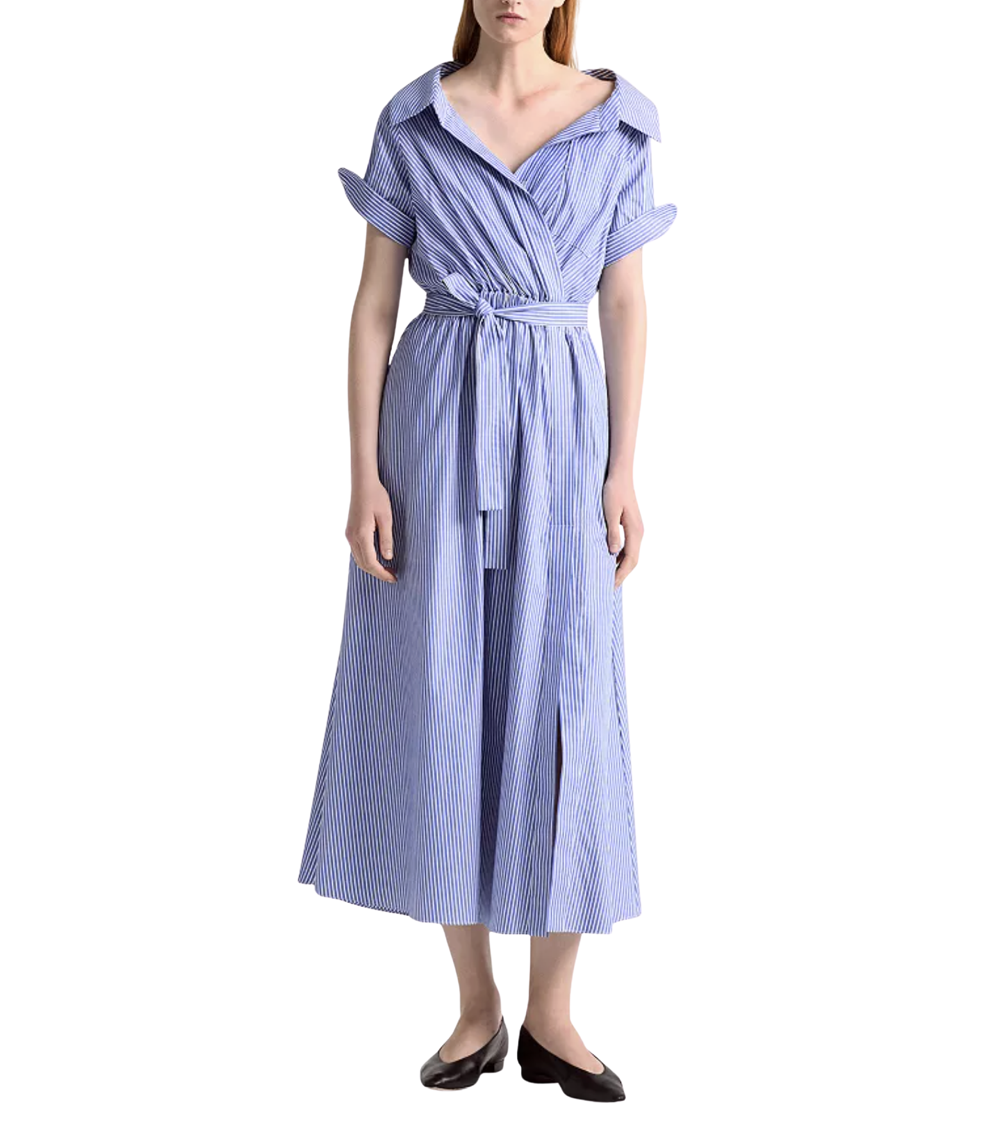 Lydia Striped Tie Waist Midi Dress