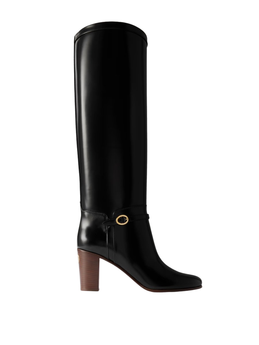 Pattie 75 buckle-embellished leather boots