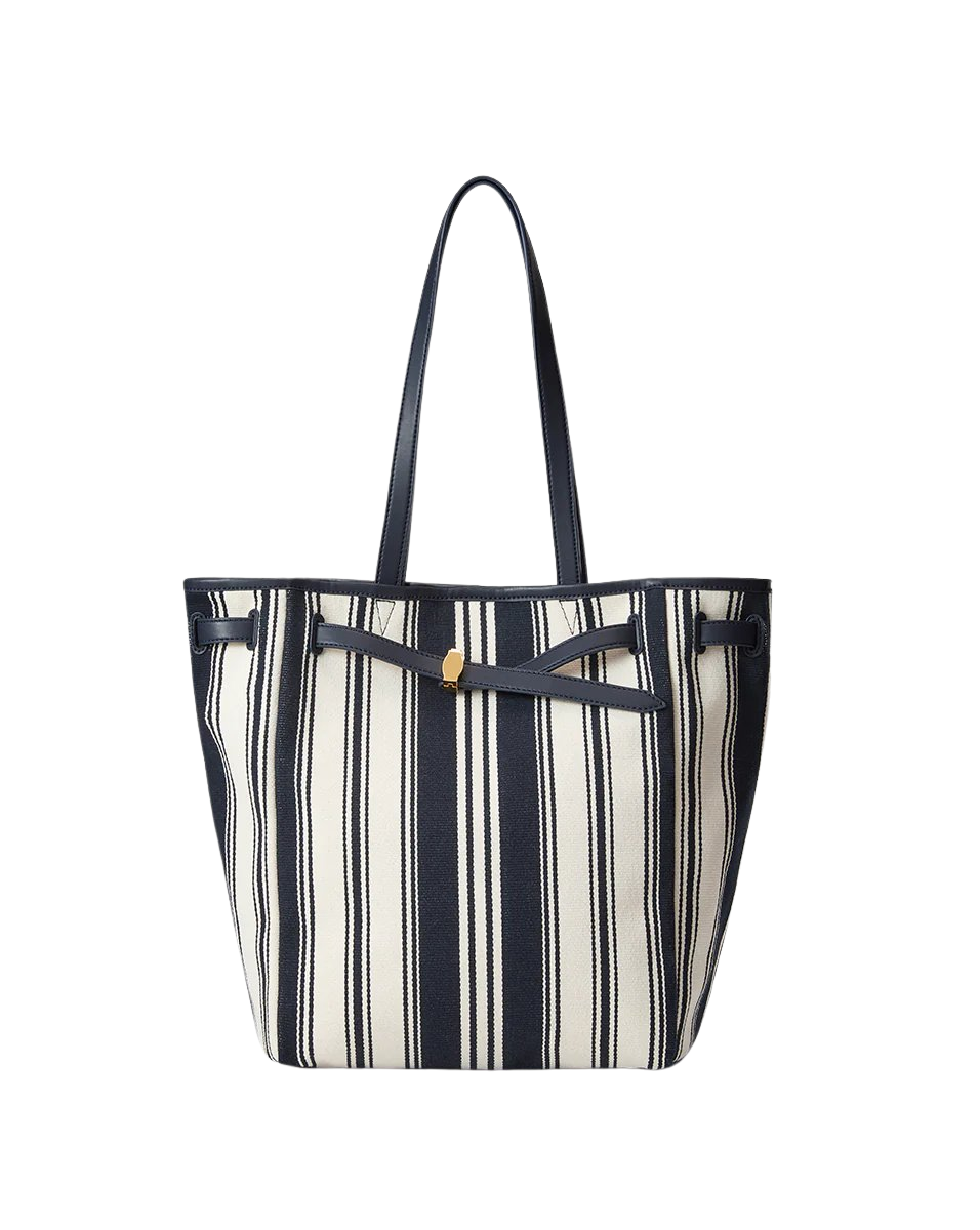 Veronica Beard Striped Canvas Dash Tote