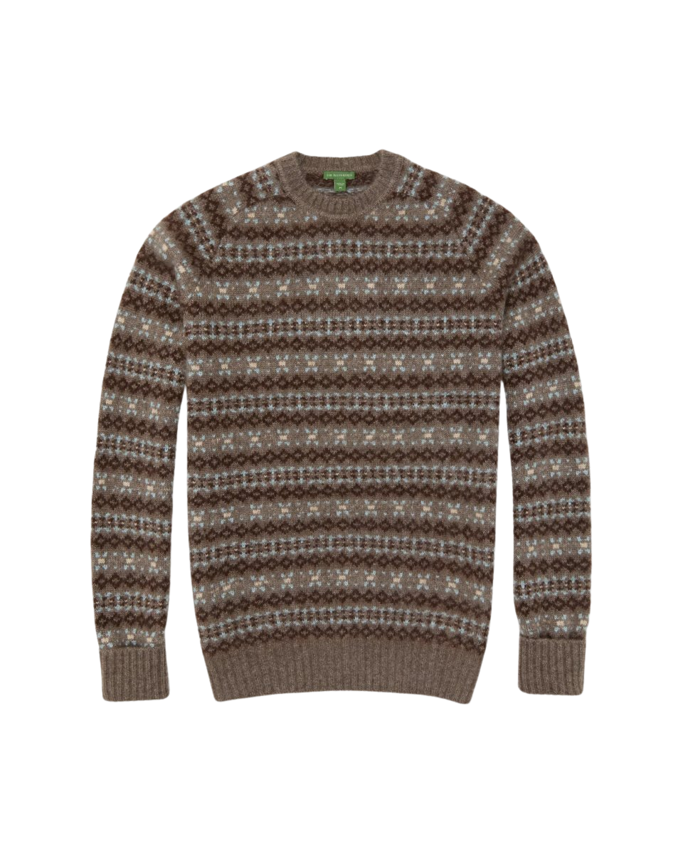 Alpine Fair Isle Sweater in Hazelnut/Multi Cashmere Blend