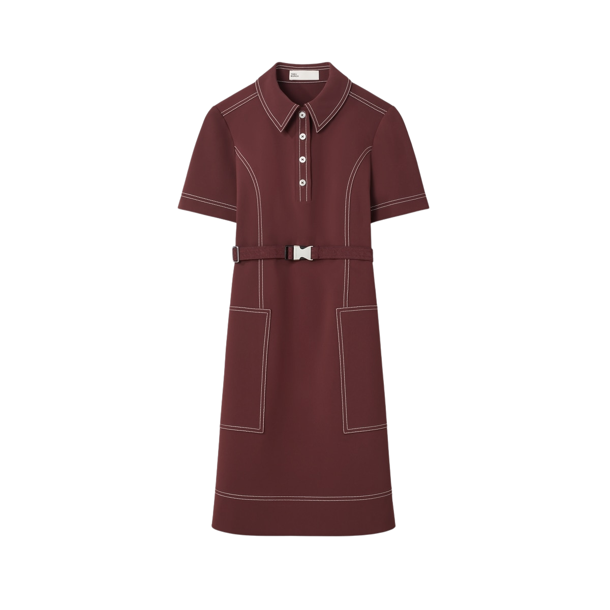 Short-Sleeve Pick Stitch Golf Dress