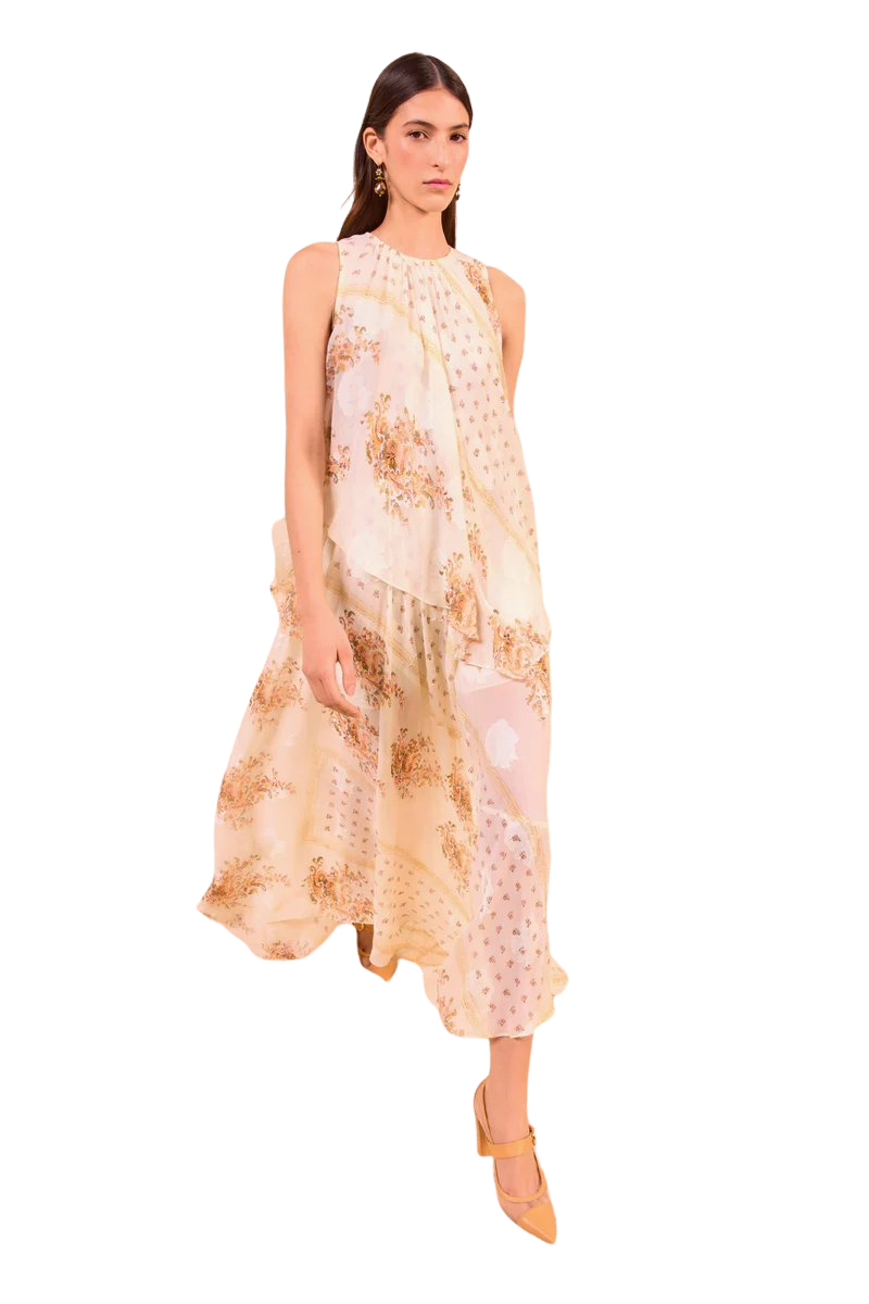 Caprice Asymmetrical Layered Dress