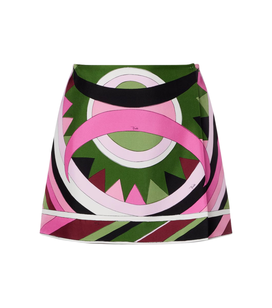 Pucci Printed silk satin miniskirt
