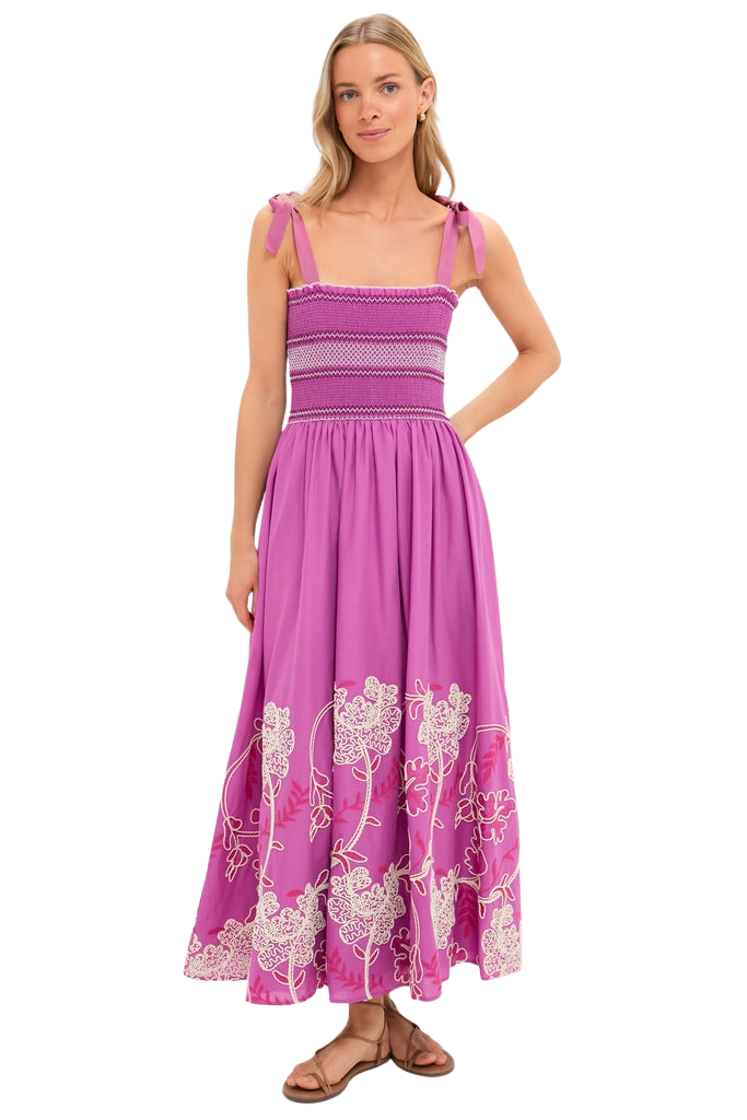 Hibiscus Embroidered Scarlett Sundress