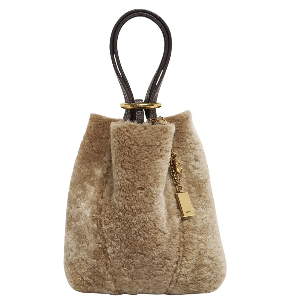 Chloe Spin Mini Shearling Bucket Bag