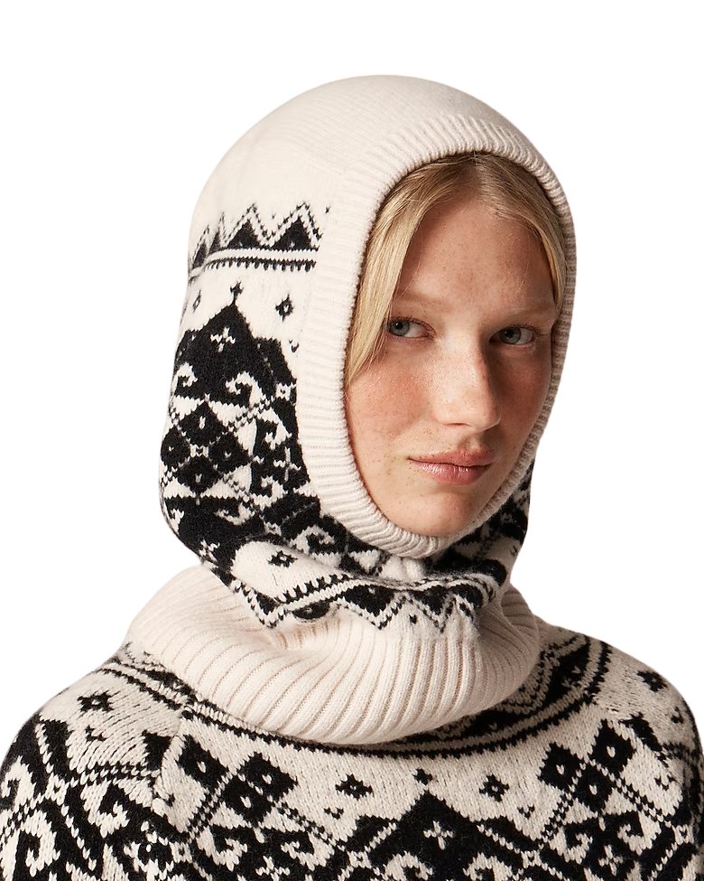 Ribbed Fair Isle balaclava in lambswool