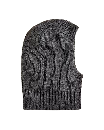 Ribbed balaclava in lambswool