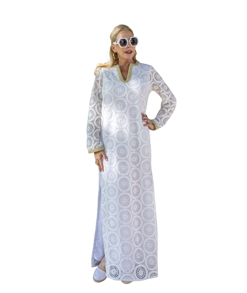 The Jet Setter Eyelet Caftan