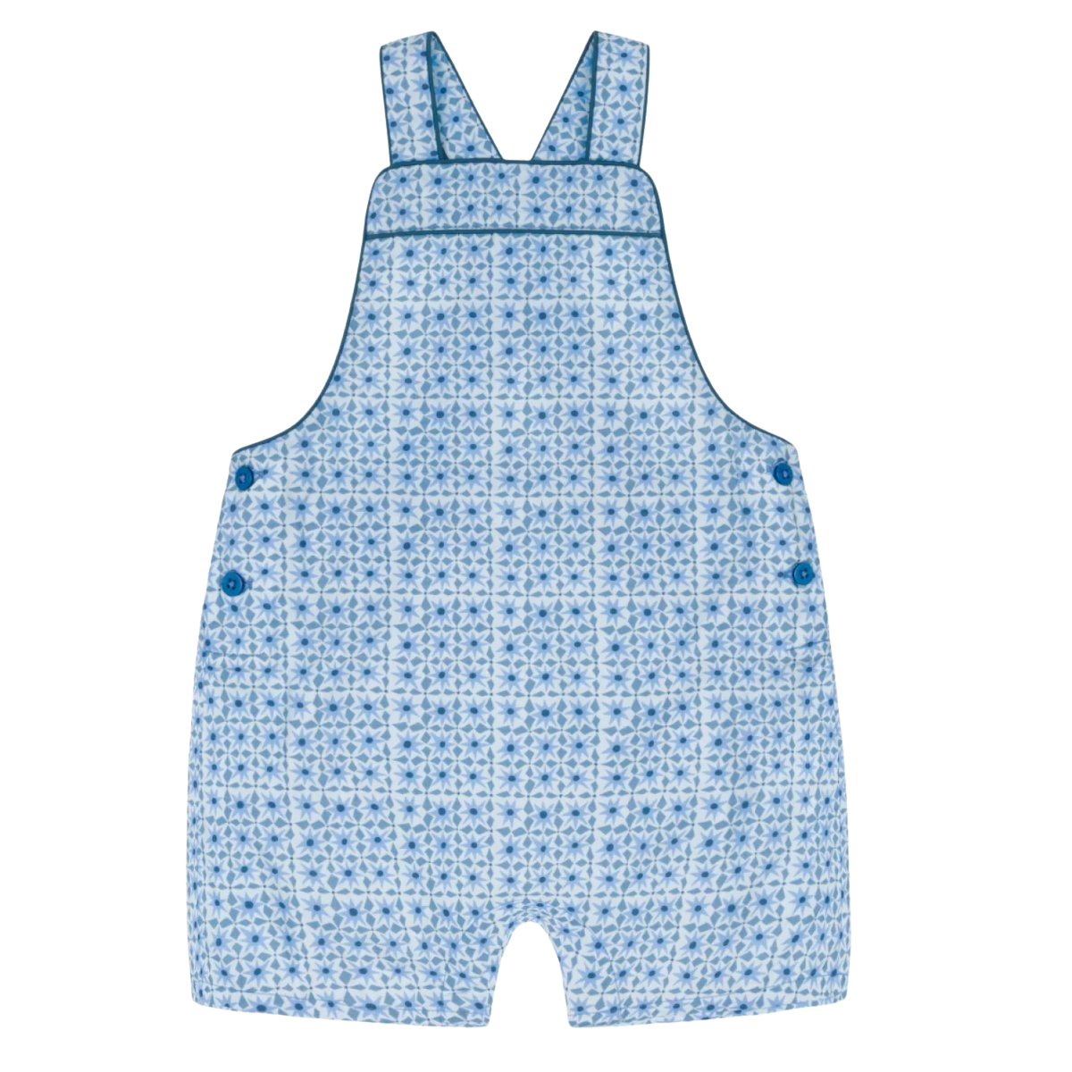 baby azul tile short overall