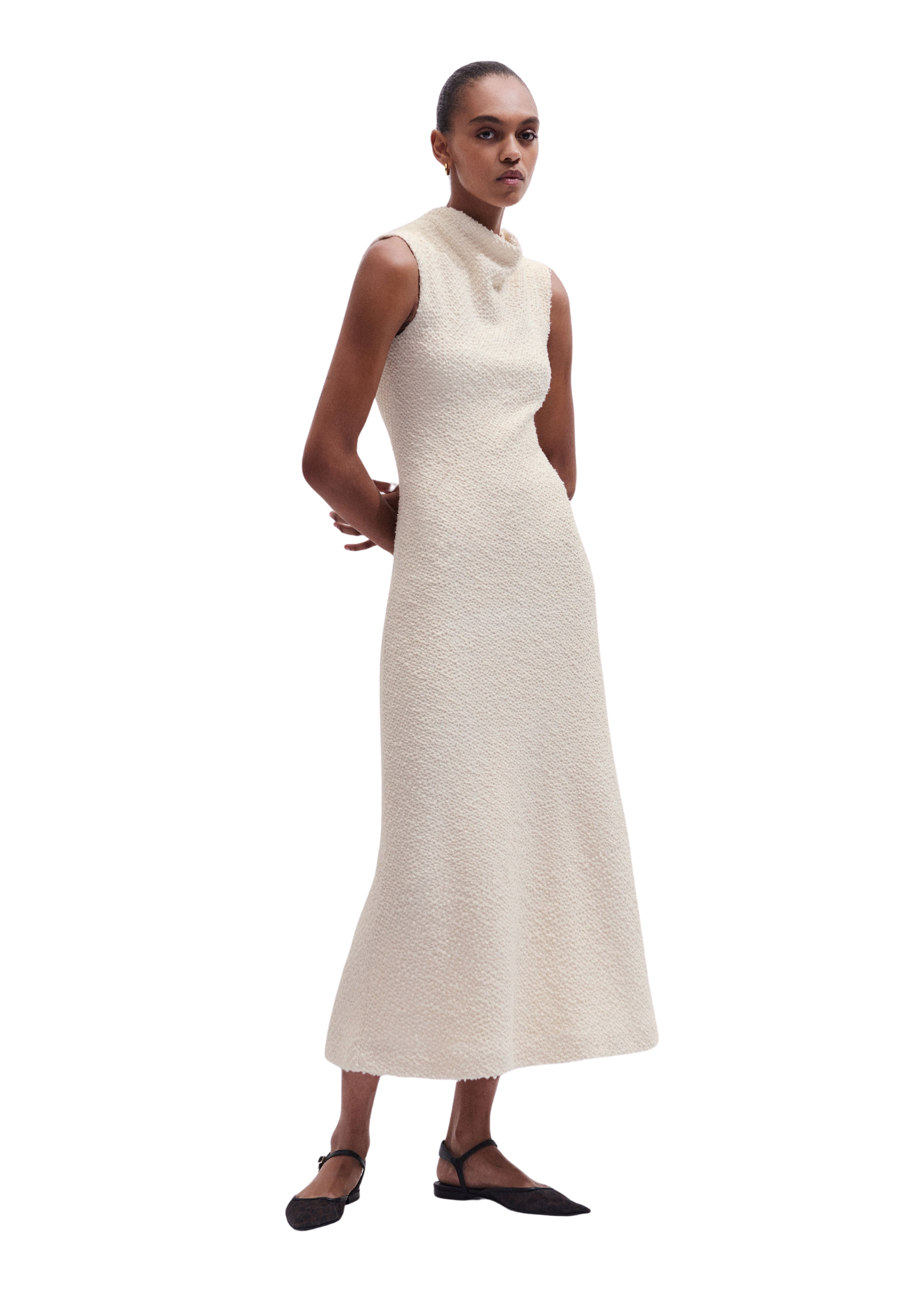 Fit + Flare Maxi Dress Bouclé Jersey