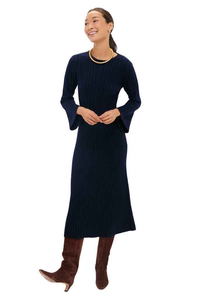 Wool Ribbed Knit Althea Maxi Dress