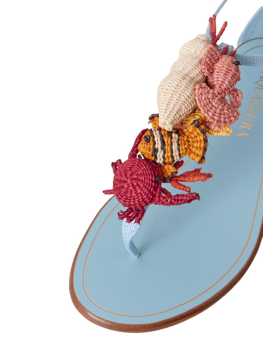 Gypsea embellished woven raffia sandals