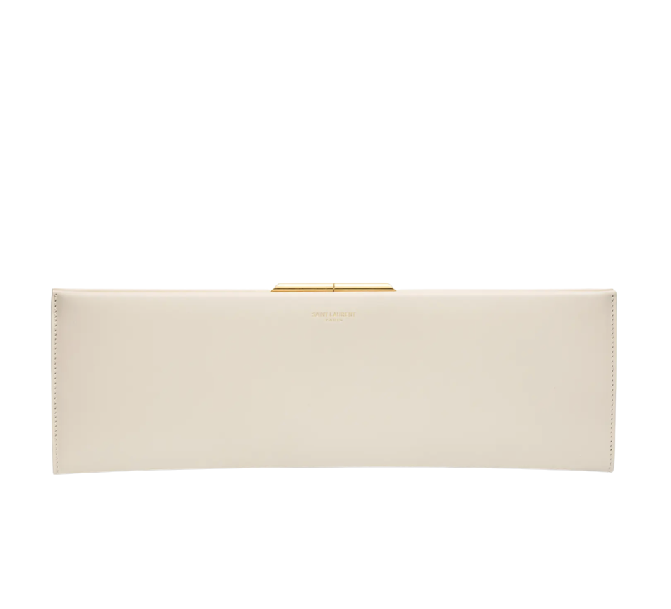 Saint Laurent Midnight Large Pochette Clutch Bag in Leather