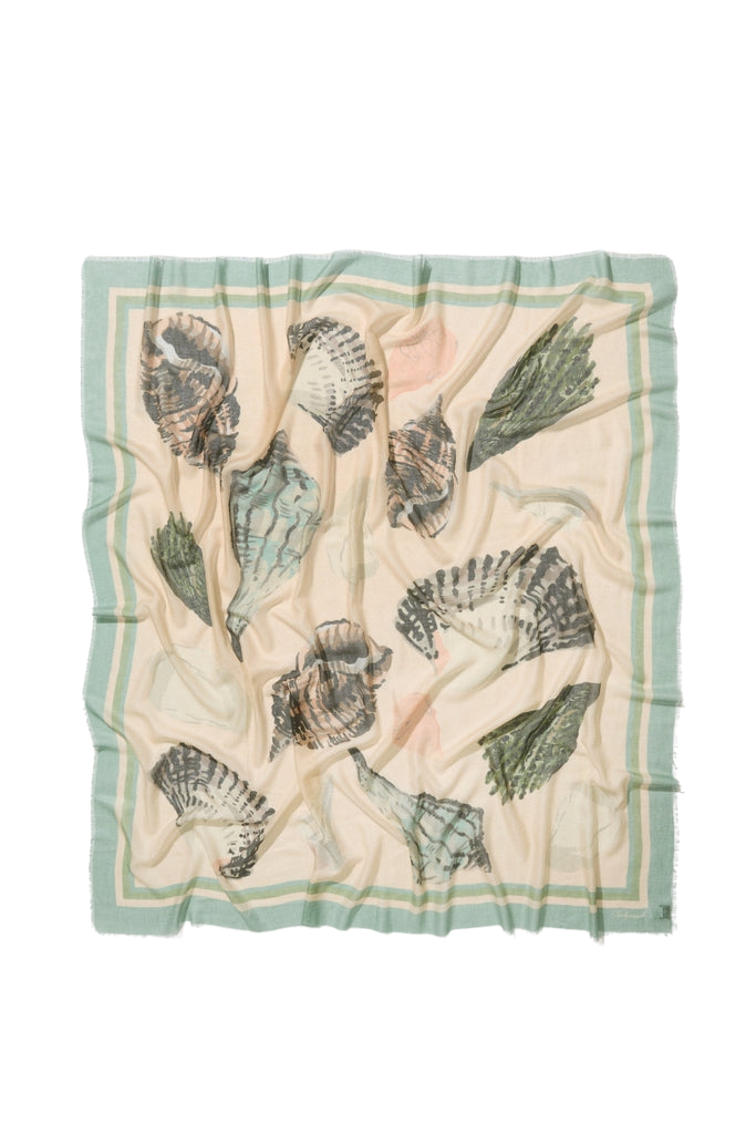 Painted Shells Silk Cashmere Blend Large Scarf
