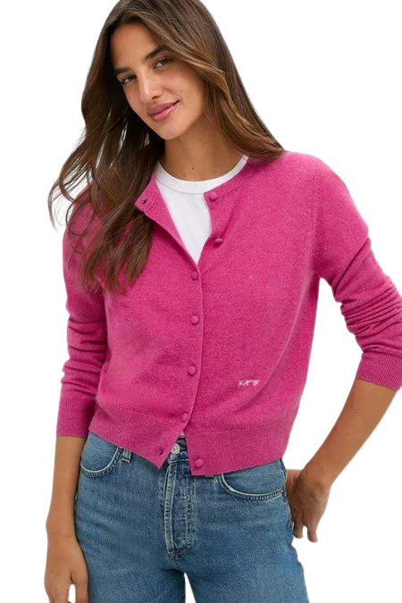 Raspberry Cashmere Riley Cardigan