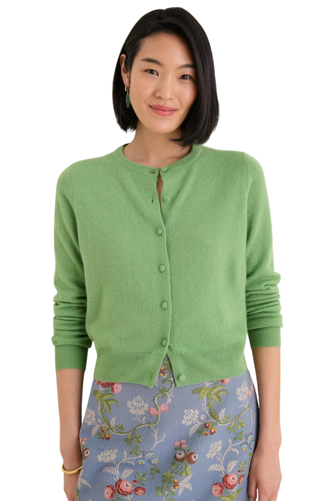 Pistachio Cashmere Riley Cardigan