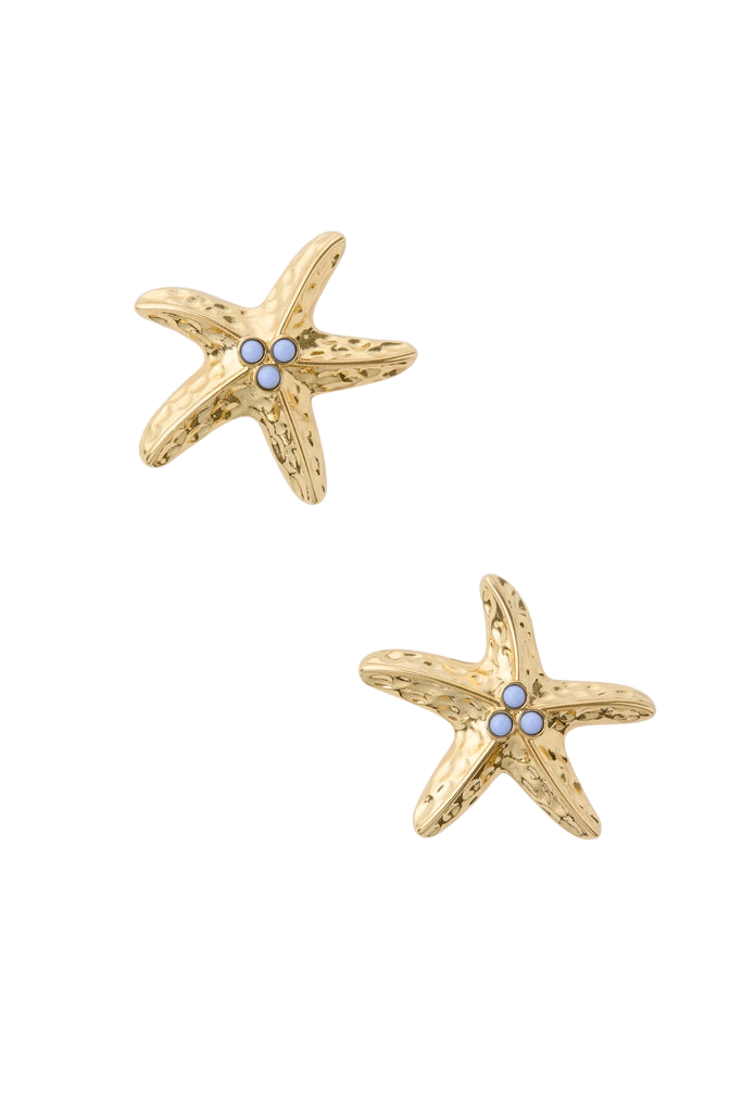 Gold & Blue Starfish Marina Earrings