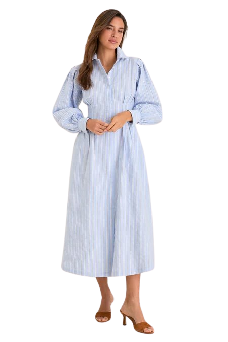 French Blue Stripe Corinne Dress