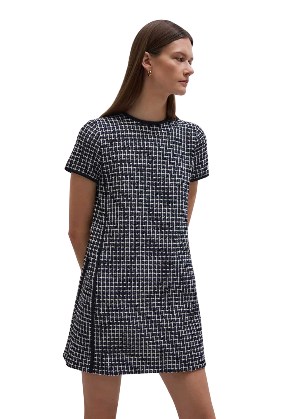 Graphic Mini Dress Tweed Jersey