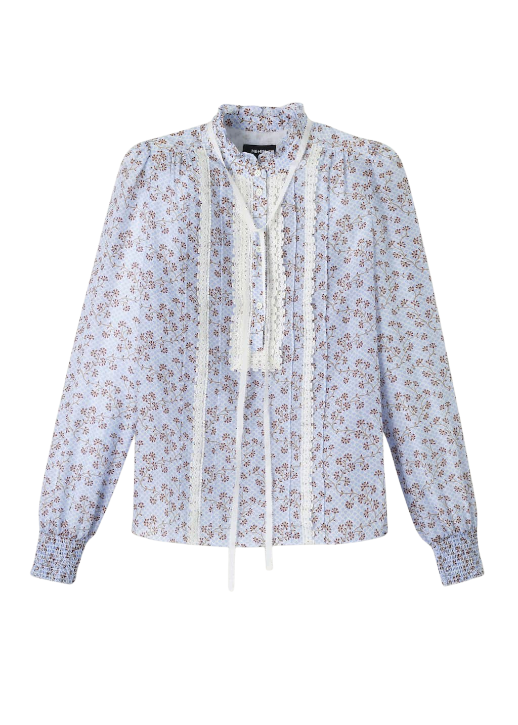 Lace Trim Blouse + Tie